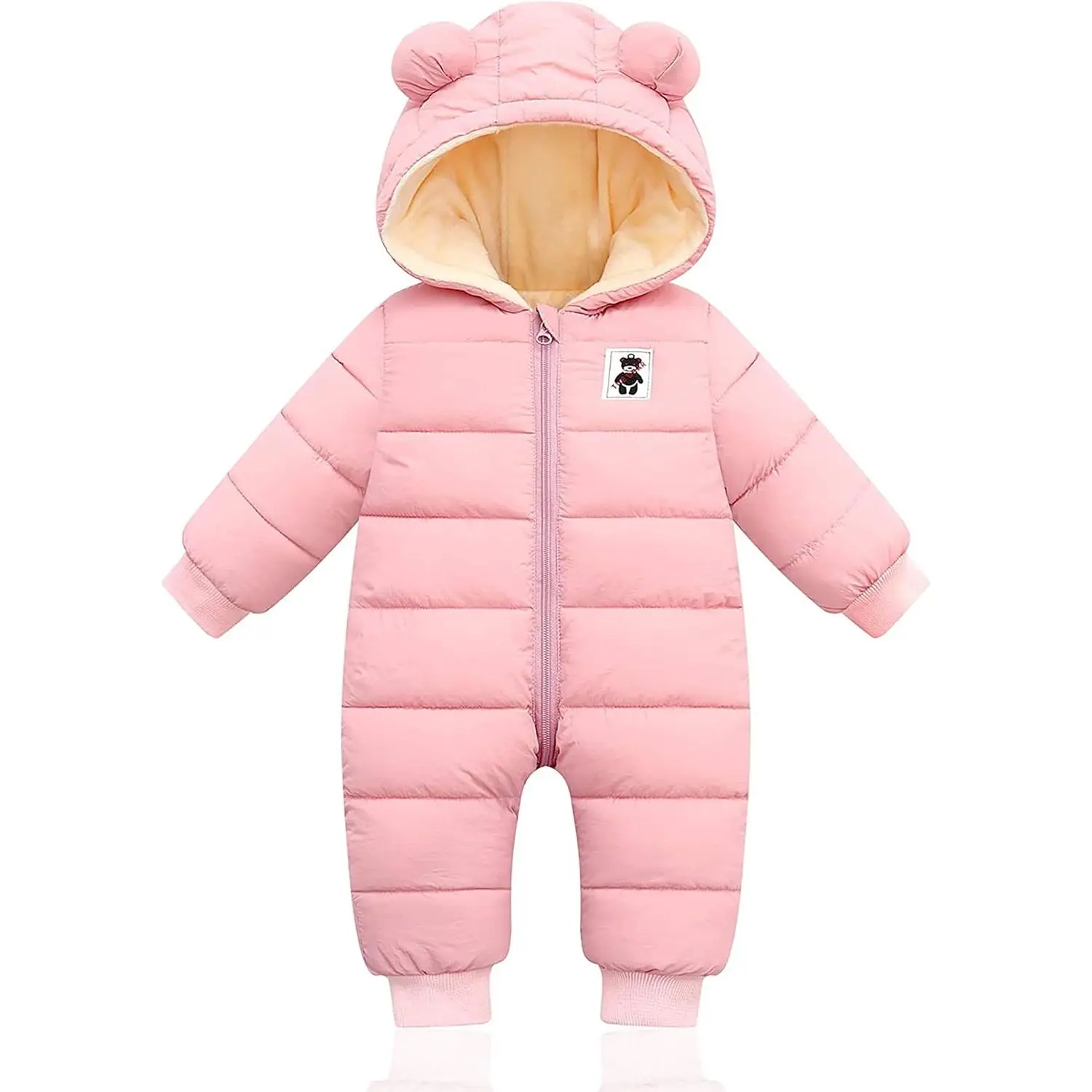 P-GCS05 Baby Hooded Zip Snowsuit, Soft Fabric Winter Coat Jumpsuit with Buttons for 18-24 Months Infant Toddler (Halloween, Thanksgiving), Cute Look, 3 - 4 Years, Cotton, Long, Baby Shower