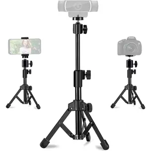 Webcam Tripod Stand Extendable Desktops Tripod for Camera/Phone/Webcam, Desk Tripods Webcam Mount Holder Compatible with  Webcams C925e C922x C922 C930e C930 C920 C615 //Ring Light
