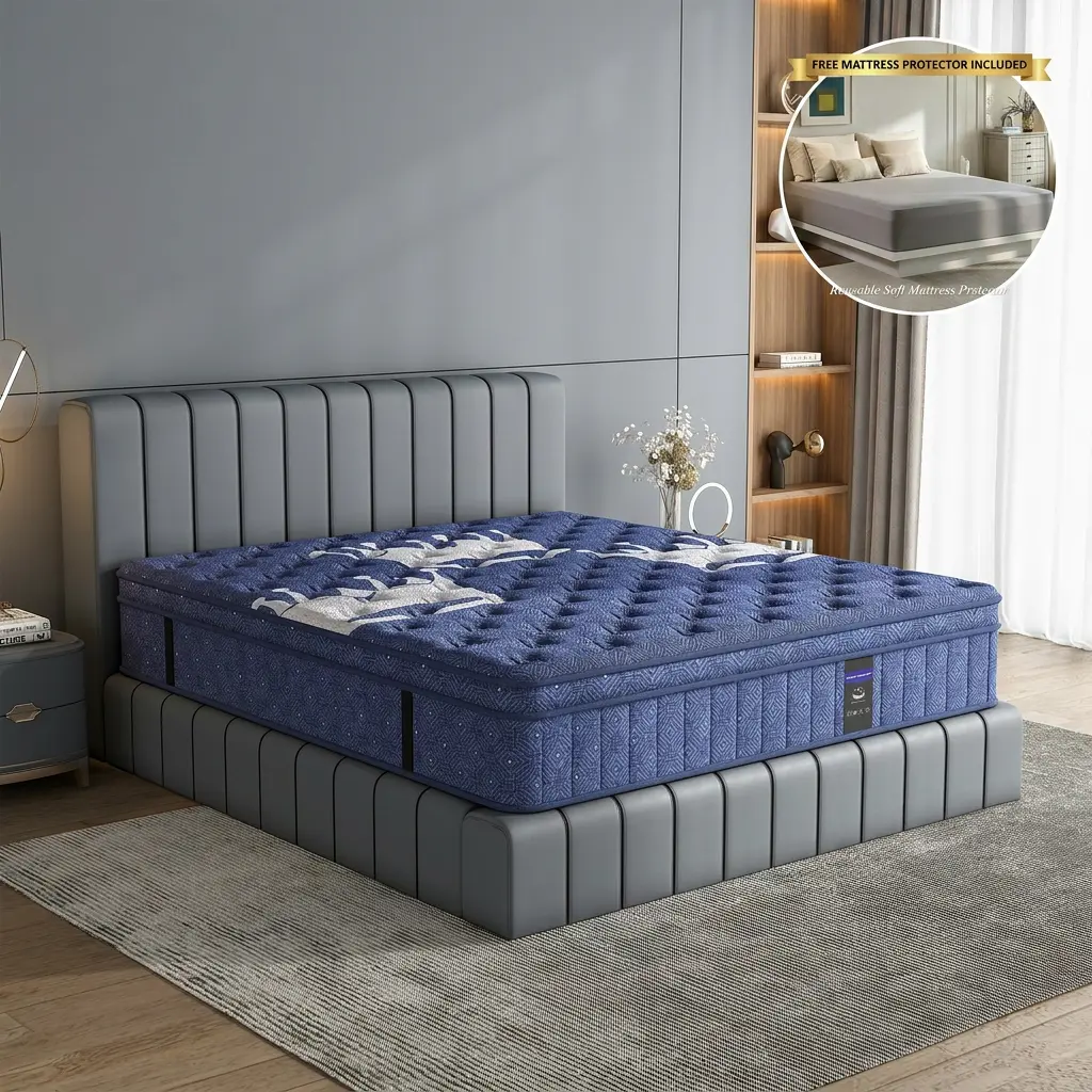 Upgrade Your Family’s Sleep! 6-Layer Double Coil Mattress in a Box, Quiet & Pressure-Relieving, 12/14 Inch for All – Twin, Full, Queen, King.