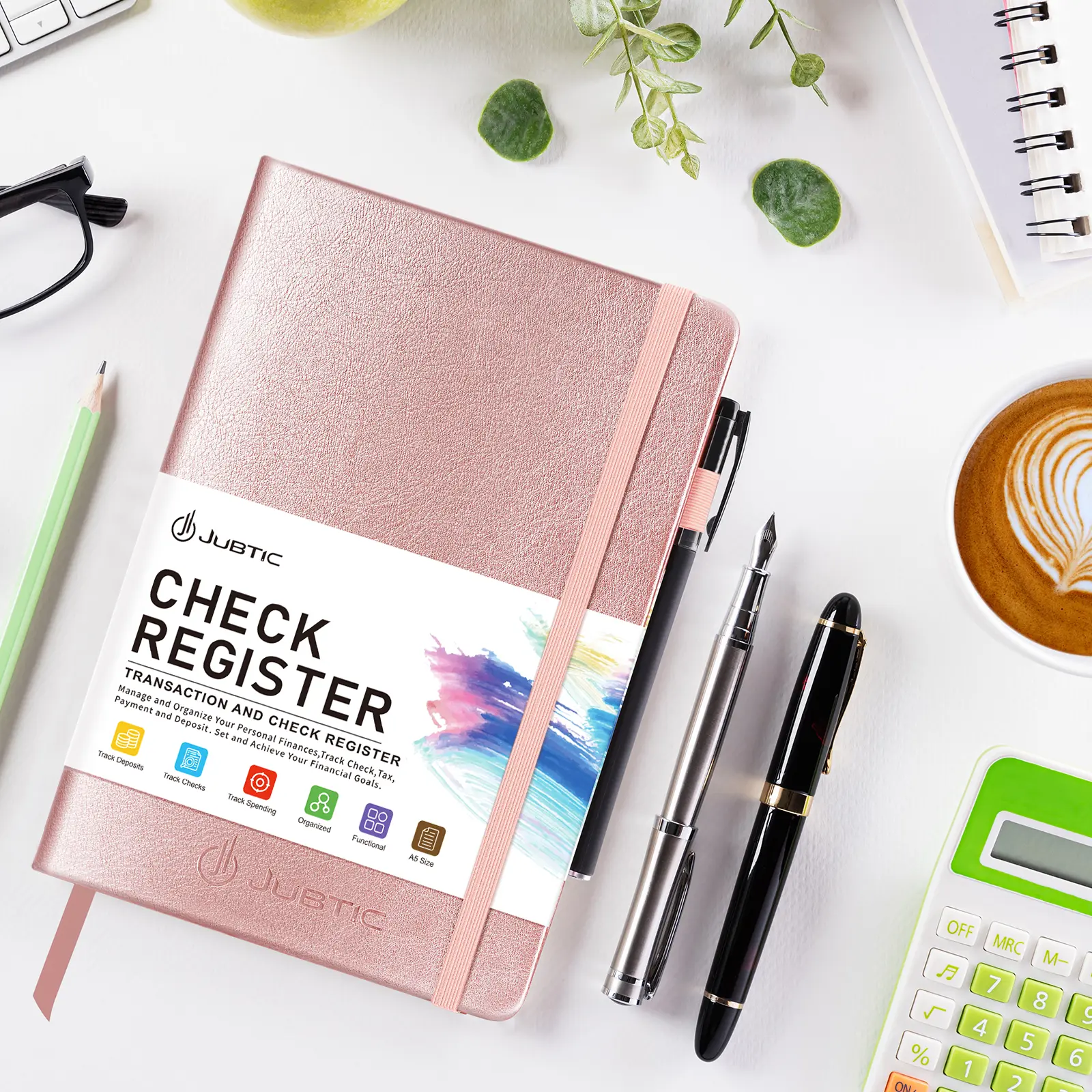 Check Registers for Personal Checkbook, A5 Hardcover