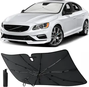 EcoNour Foldable Windshield Sunshade (52"x31"), Auto Parts Accessories, 5-Layer Polyester UV-Blocking Front Window Protection, Heat Reduction, Storage Pouch Included, Fits Coupe Sedan Hatchback