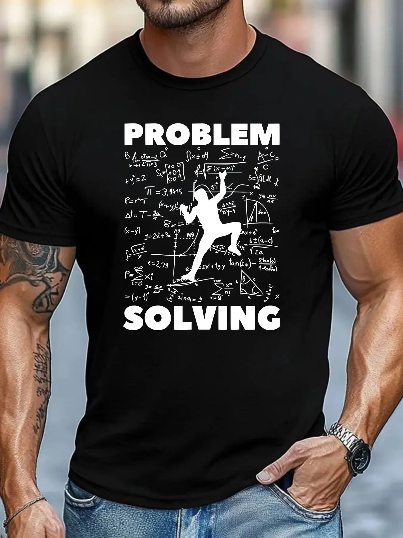 Rock Climbing T-shirt, Bouldering T-shirt, Problem-solving, Gift for Sport Climbers, Gift for Bouldering Enthusiasts, Pioneer Climbing T-shirt, Retro Mountaineering T-shirt, Summer, Daily Casual Wear, Round-neck Short-sleeved, Men's Clothing