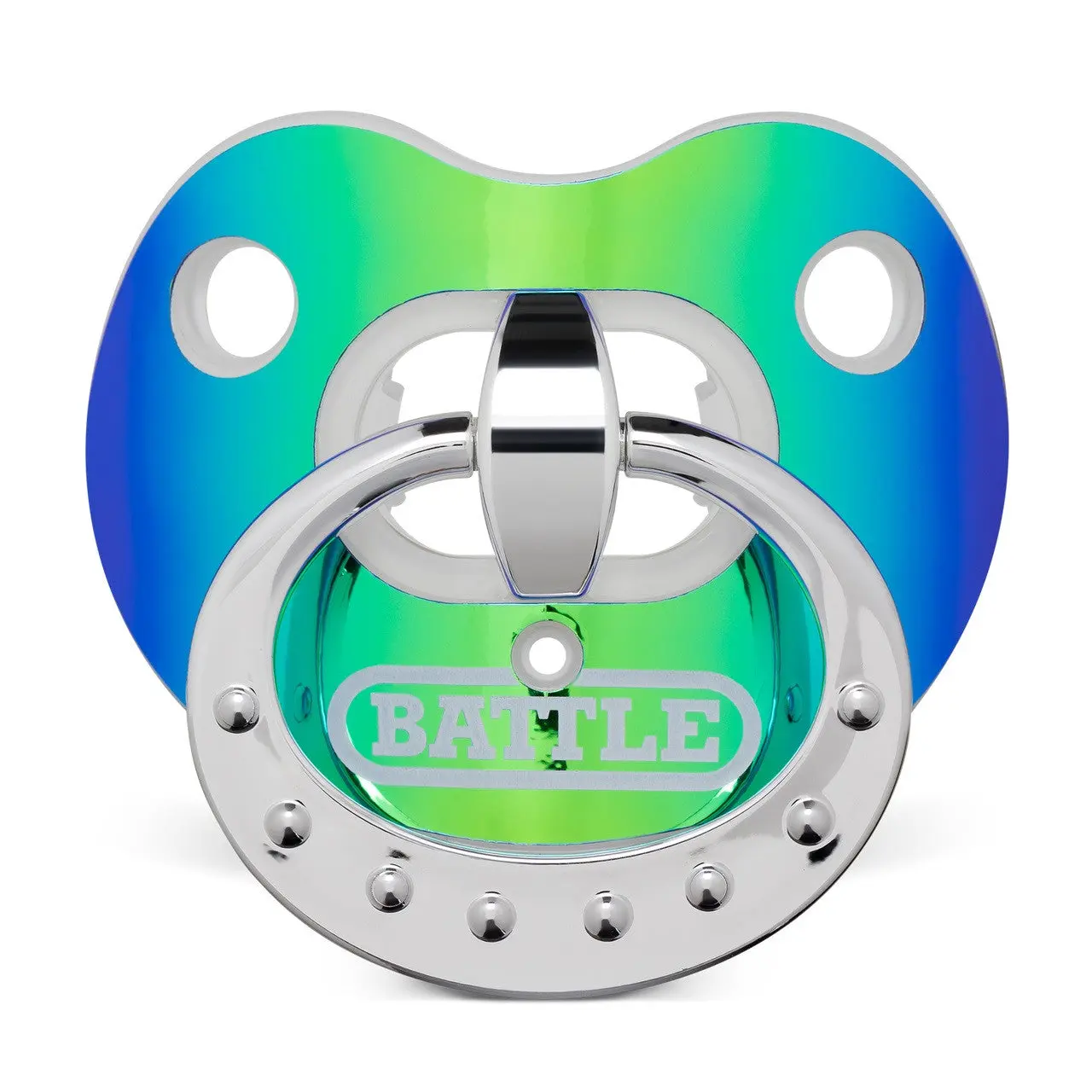 Battle "Binky" Iridescent Oxygen Football Mouthguard with No Boiling Maximum Protection for Braces Players One Size Fits Most