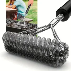 BBQ Grill Brush, Wire BBQ Brush, Durable Stainless Steel Bristles Grill Cleaning Brush with Long Handle, Reusable Tool for Grilling Enthusiasts