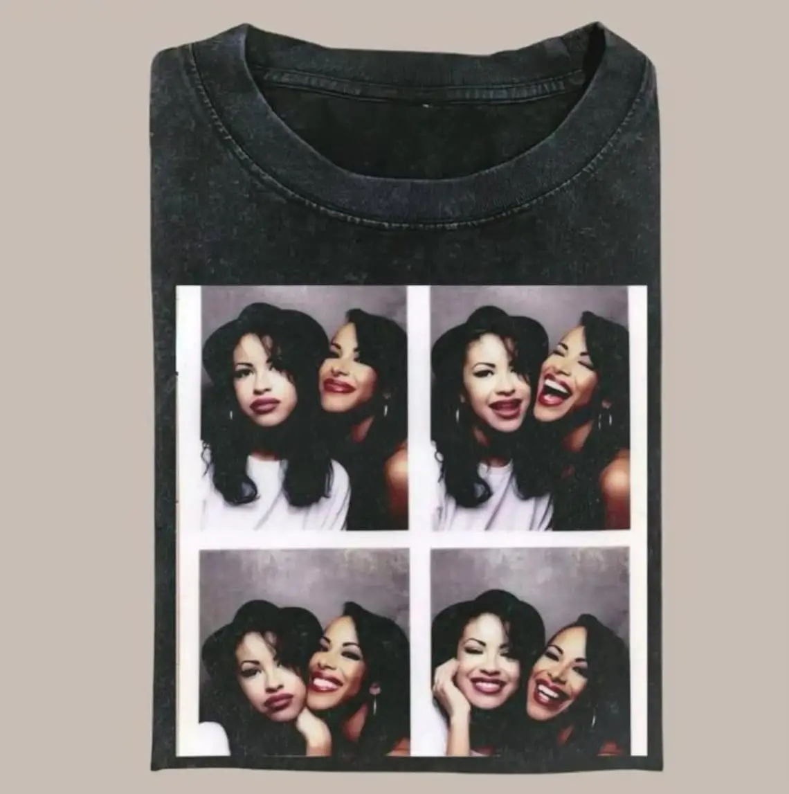 Comfort Colors Selena Aaliyah Photobooth T-Shirt, Vintage 90s Music Princesses Graphic Tee, Gift for Men, Gift for Women
