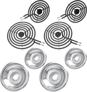 MP22YA Electric Stove Burner Element Replacement Set & W10290350 W10290353 4 Pack Silver Drip Pans - Perfectly Fit Whirlpool Electric Range Stove Top outdoorfun