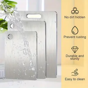 Katuchef Titanium Cutting Board for Kitchen, 100% Pure Titanium Cutting Board Food Grade,Non Toxic chopping board, Dishwasher safe, Easy to Clean(3PCS)