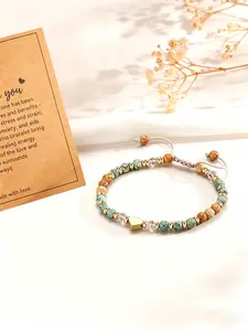 A natural picture stone bracelet, Beaded Braided Bracelet, suitable for daily wear, vacation dates, and other occasions, and also a delightful and exquisite little gift.