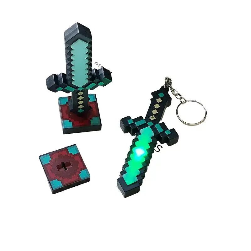 Light-Up Diamond Sword Keychain Mini LED Pendant for Keys & Bags Fantasy Accessory Collector's Item Glow Sword Keychain