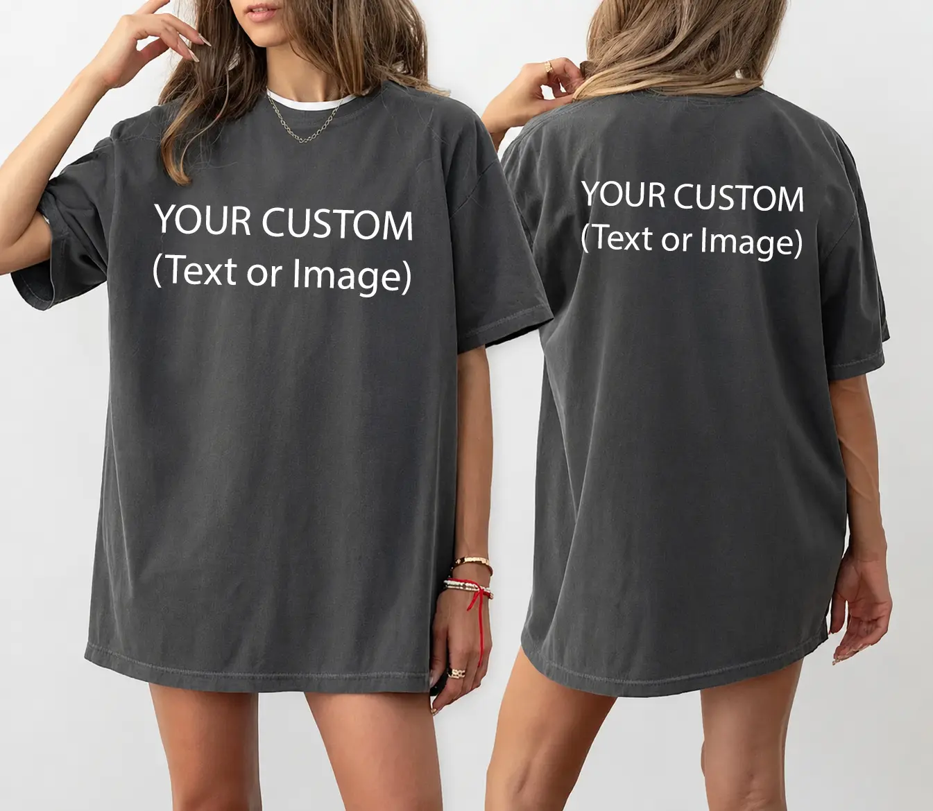Comfort Colors Personalized Front and Back T-Shirt, Custom Photo Graphic Tee, Custom Text Tshirt, Company Logo Gift