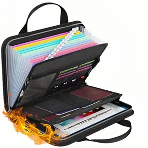 Fireproof & Waterproof File Folder, A4 File Bag with Handle, Test Paper Folder, Data Storage & Sorting Zipper Bag, Organized Storage Supplies, Durable Pouch, Document Organizer, Files Organizer