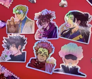 Jujutsu Kaisen snack time holographic stickers waterproof anime kawaii decals Nanami, Choso, Gojo, Sukuna, Megumi, geto car decal