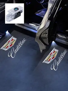 2pcs(High brightness and ultra-clear)Shadow Lights LED Door Logo Projector forCadillac SRX CT6 XTS ATS XT4 XT5 XT6 Dual PlugPuddle Lights for Cadillac Welcome CourtesyLights Auto Accesories