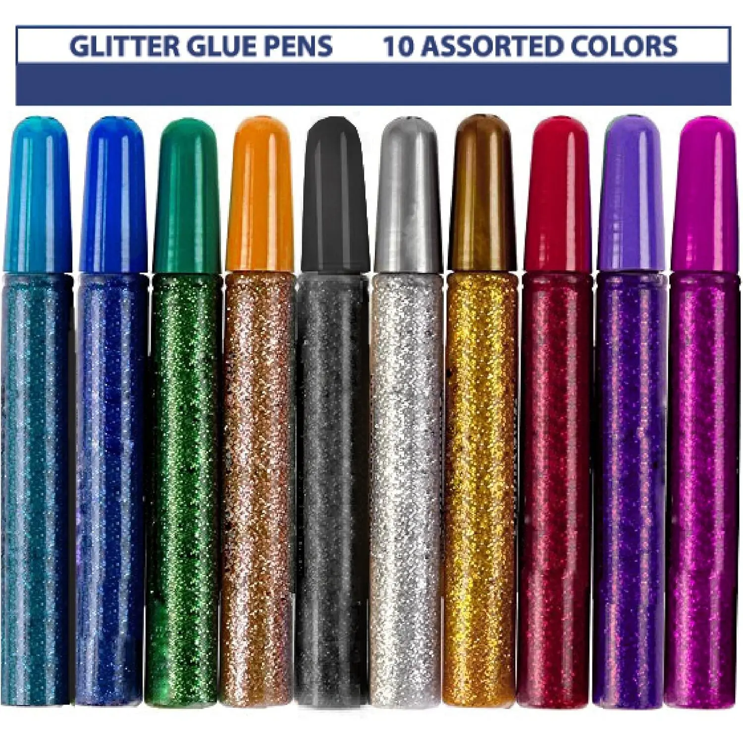 10 Pack -  Washable Glitter Glue Stick Set, Glitter Glue Gel Pens for Art Projects, Grad Caps Assorted Colors Glue Stick, Decorating Supplies, Glitter Pens,