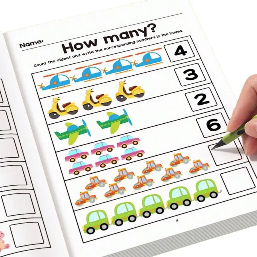 Math Interactive Workbook: Number Tracking, Addition & Subtraction, Early Education, Visual Learning Tools, Home or Classroom Use, Basic Arithmetic Skills