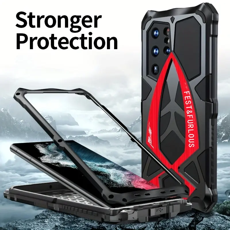 for Samsung Galaxy  S26 S25 S24 S23 S22 Ultra S21+ A72 A52 Case Drop Protection Phone Case Ultra-Durable Phone Case - Lanyard Equipped, Shockproof, and Scratch-Resistant Aluminum Alloy Protective Frame Case - Durable, Lightweight, Sleek Design