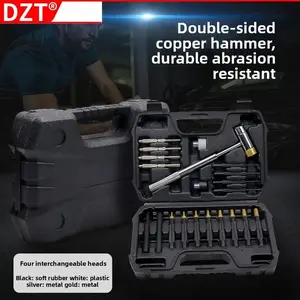 21-Piece Copper Hammer Double-sided Punch Set - Mechanical Punching Hardware Maintenance Tools Kit