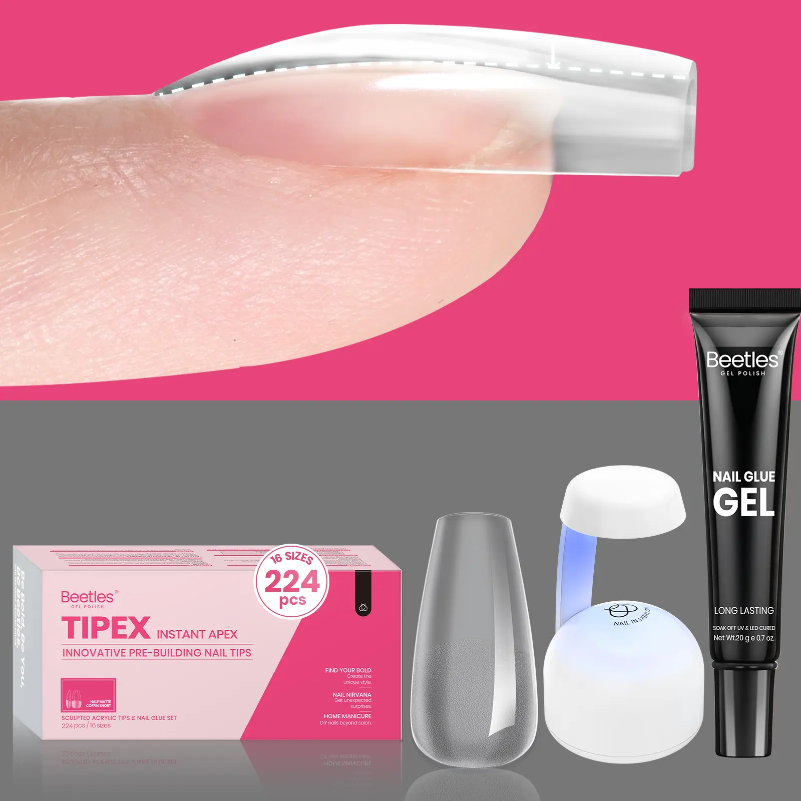 224Pcs 16 Sizes Short Coffin Kit