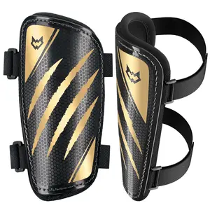 WVVOU Football Shin Pads for Youth Adults, Kids Soccer Shin Guards for Soccer Boys Girls, Double Adjustable Straps Football Shin Guards, Super Impact Resistance, Lightweight, Breathable