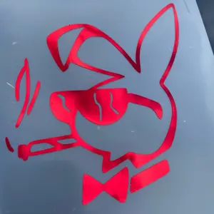 Smoking Bunny Vinyl Sticker, Funny Car Decals, Cute Car Accessories, Decals for Truck