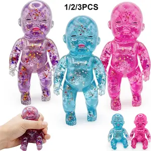 1/2/3 PCS Glitter Baby Squishy Slow Rising, Squishy Babies Sensory Fidget for Stress Relief, Soft Cute Squeeze Toys for Desk Decor & Gift, Sensory Stress Reliever (14cm/5.5inch )