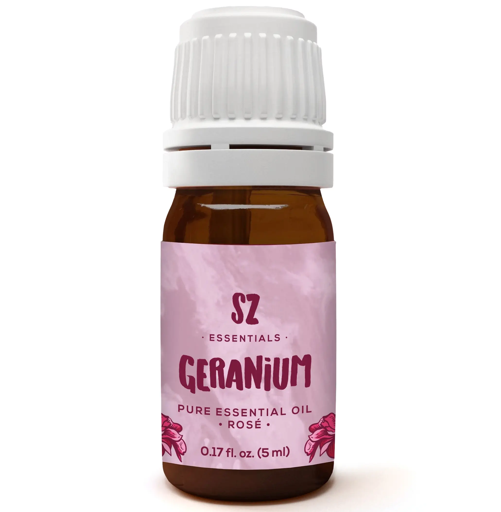 Sz Essentials | Rose-Geranium Essential Oil -  Rich & Floral Scent, with Rose Overtones - 100% Pure and Natural - Therapeutic Grade - 0.17 Fl (5ml)
