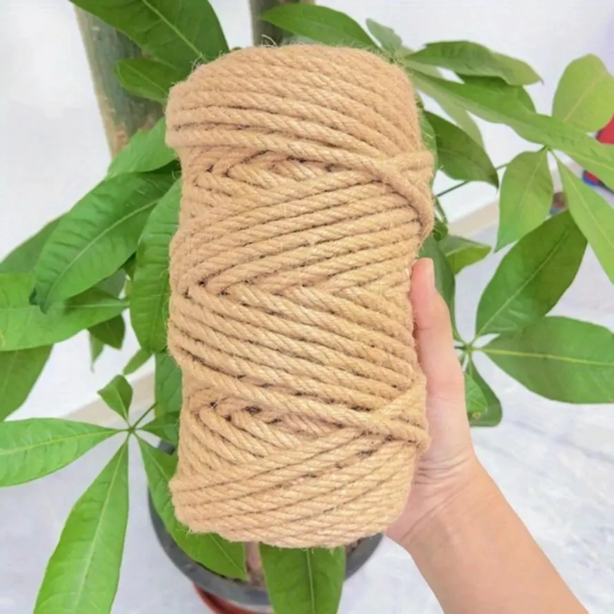 6mm Natural Hemp Sisal Garden Twine Rope, Durable Multipurpose Multifunction Rope for Landscaping and Outdoor Rope DIY Projects, Home Organizer, Handmade Braided Rope, Hand Woven Rope, All Natural Twine