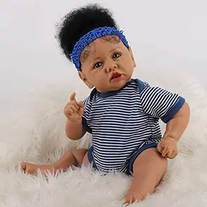 Reborn Doll 50 Cm dark brown Skin Reborn Baby Doll Soft-Touch For Kids Aged Perfect New Year Birthday Gift Stuffed Animal