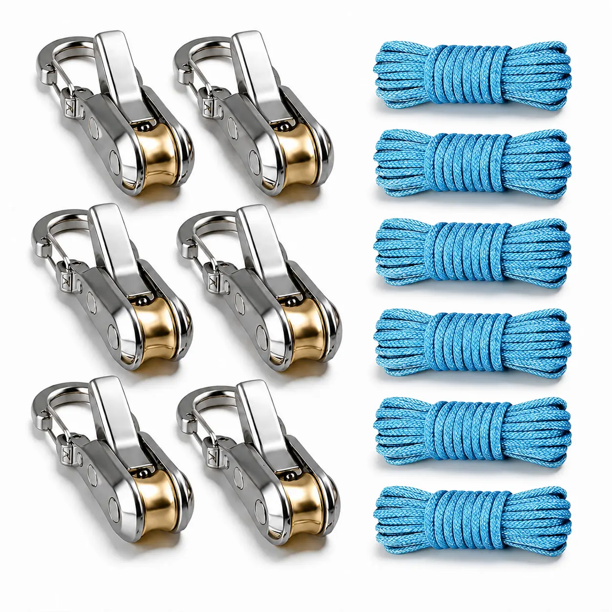 Adjustable Rope Set with Wheel Tensioner, Rope Tightening Tool for Secure Binding, Heavy Duty Tie Down Ropes for Camping, Boating, Storage & Outdoor Use