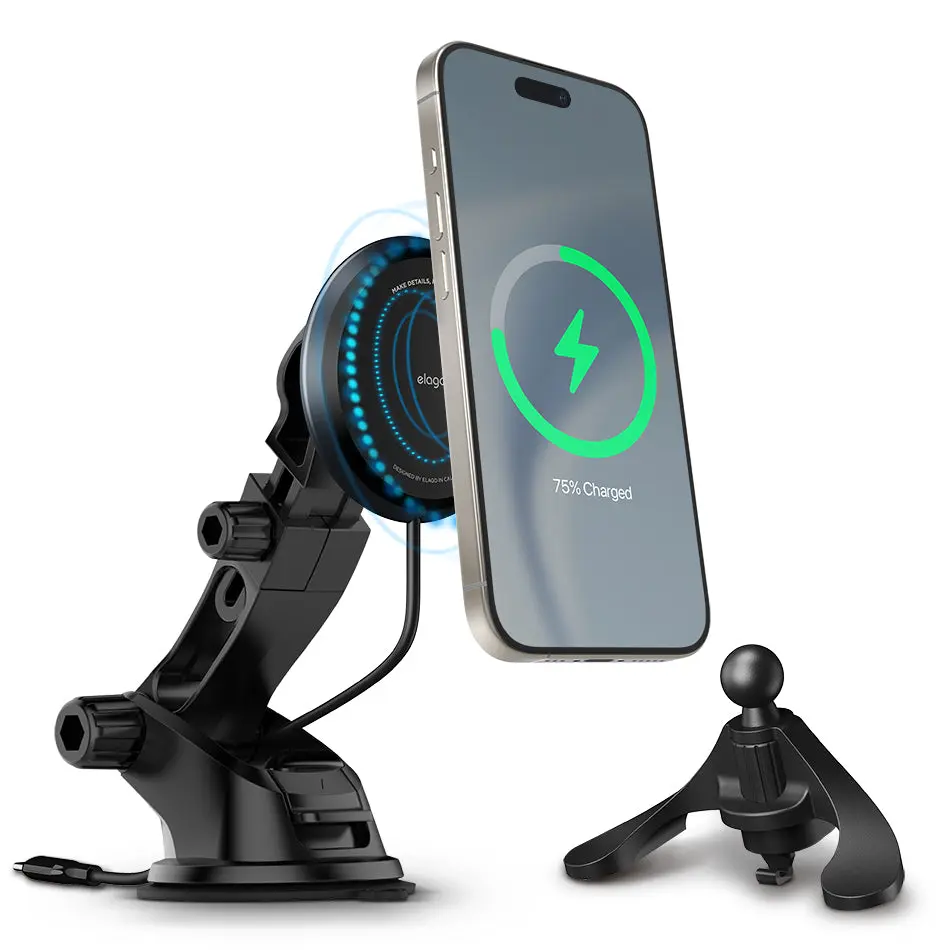 MagSafe Phone Mount for Car - Included Magnetic Ring Makes All Smartphones Compatible