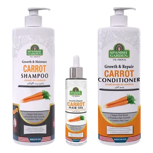 Carrot Oil Hair & Skin Trio – Natural Brightening, Moisturizing & Nourishing Set for Glowing Skin and Healthy Hair Conditioner Haircare