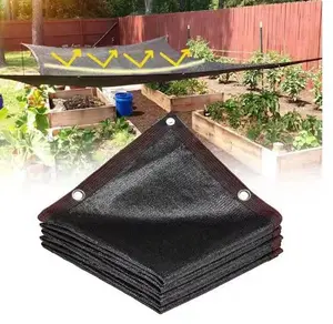 Black Sun Shade Sail, UV Block Sunshade Canopy, Heavy Duty Mesh Sun Shade Cloth for Patio, Garden, Backyard, Outdoor, Permeable, Breathable, with Reinforced Corners & Ropes