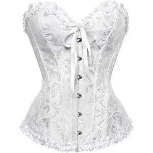 ZGQNBELLE Corset Top Floral Renaissance Womens Lace Up Boned Overbust Corset Bustier