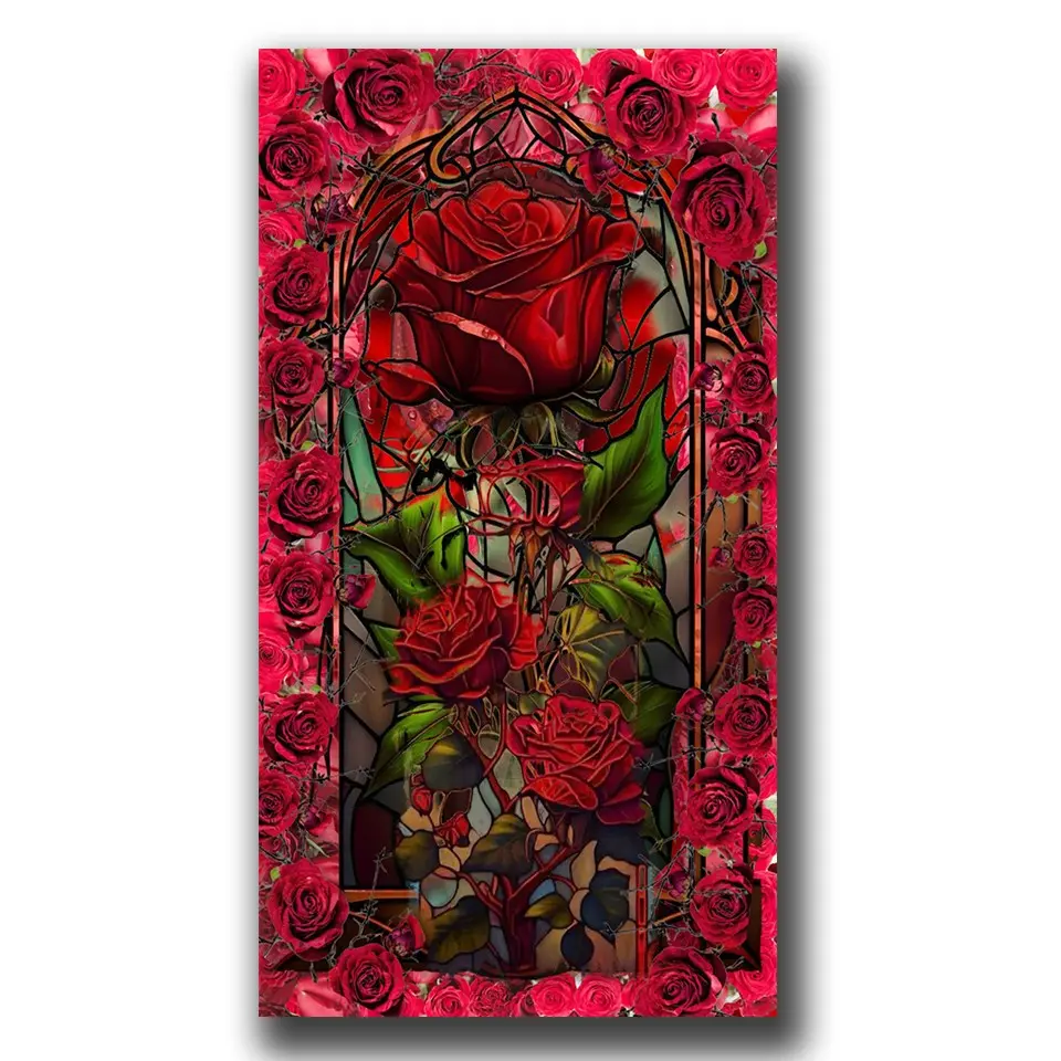 Rose Large Diamond Art Painting, DIY Full Drill Crystal Rhinestone Kit, Adult Arts and Crafts, Home Wall Decor