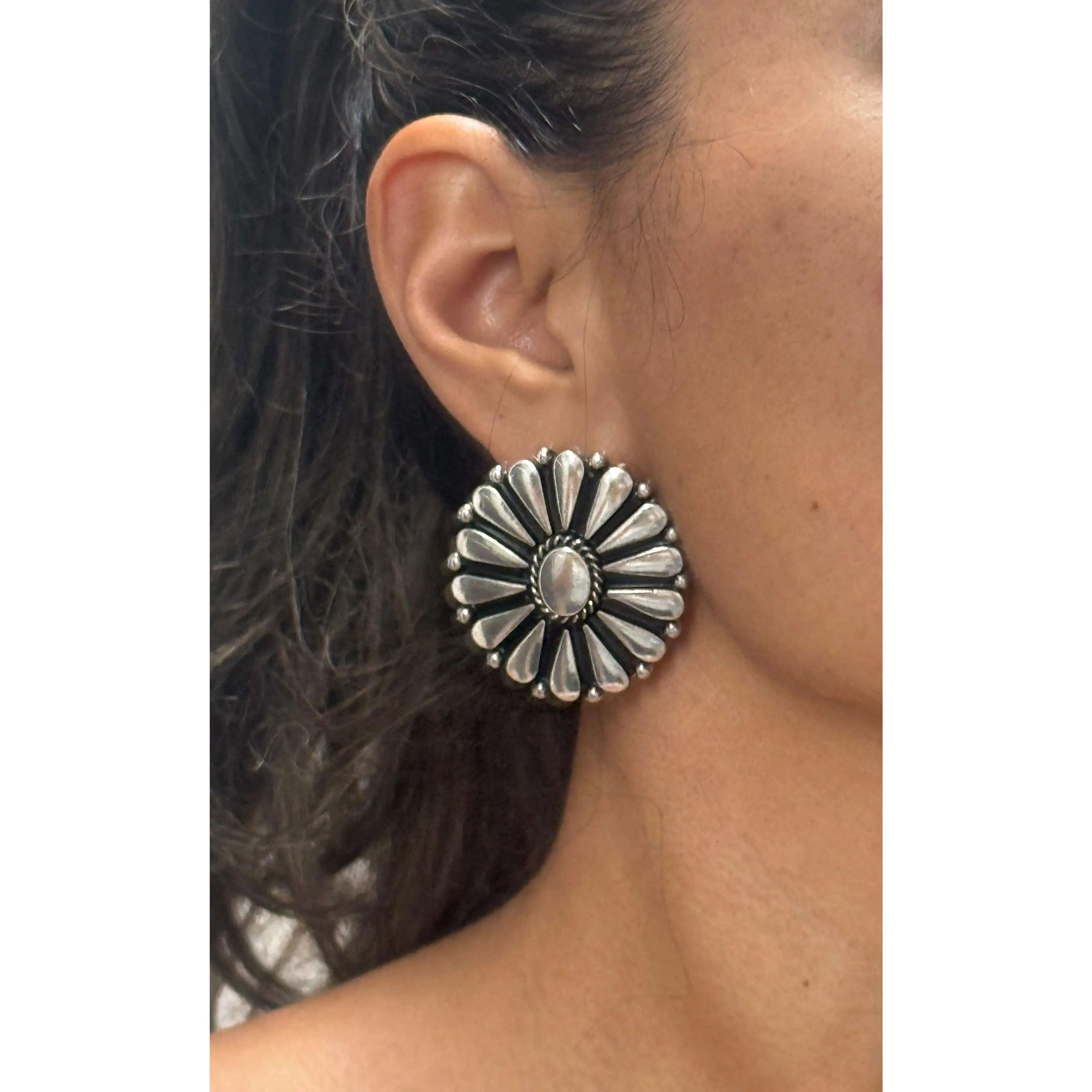 Lita Round Statement Earrings Lita Round Statement Earrings
