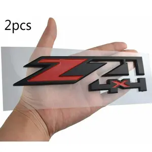 Upgrade Your Silverado: 2PCS* Z71 4x4 Emblem Badges for GMC Chevy Silverado Sierra Tahoe, Black w/ Red