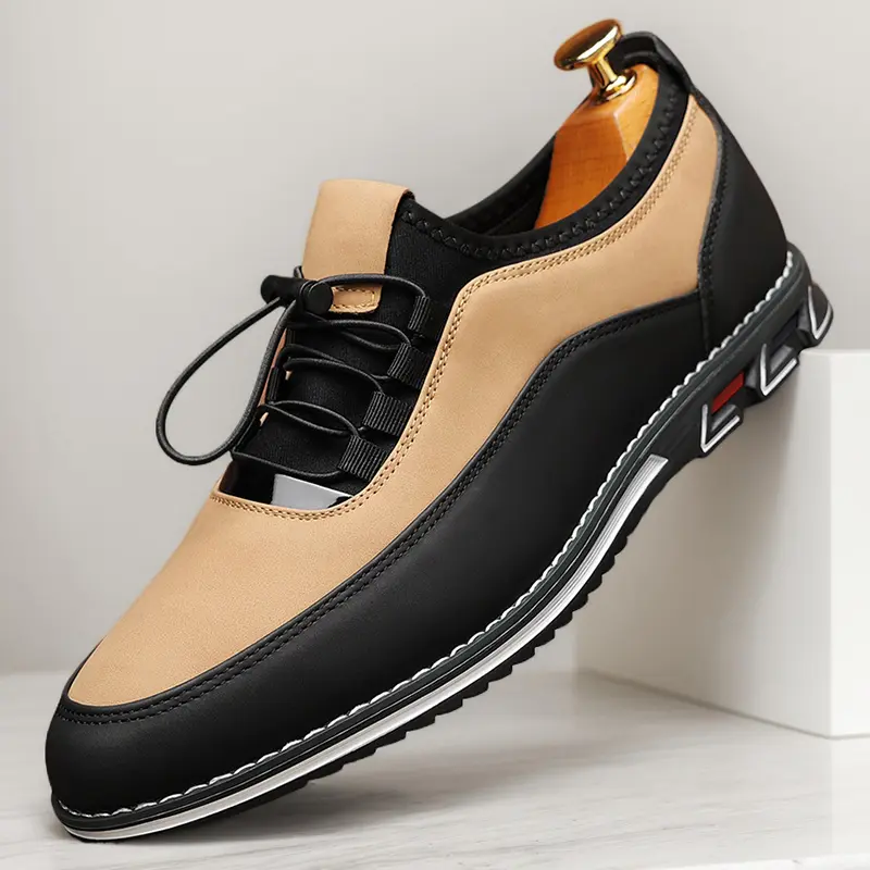 Men's additional retro business style walking shoes with adjustable buckle strap, comfortable and non-slip casual rubber sole walking shoes, men's shoes, loafers 98263