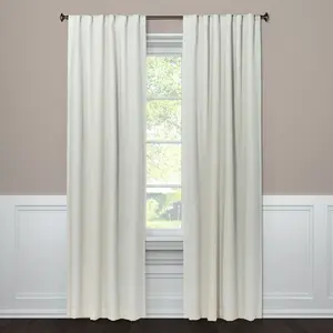 50"x84" Blackout Aruba Window Curtain Panel Sour Cream - Threshold: Recycled Polyester, Solid Drapes, Indoor Use