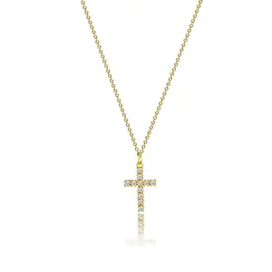 Dainty Cross Necklace for Women 14K Gold/Silver Plated Cubic Zirconia Cross Pendant Necklace Women Jewelry