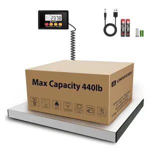 Digital Postal Scale, 440lb x 10g Accuracy Shipping Scale, Stainless Steel Platforms, Heavy Duty Scale with LCD/Hold/Tare Functions, Postage Scale for Packages, Luggage Scale, Battery & USB Included