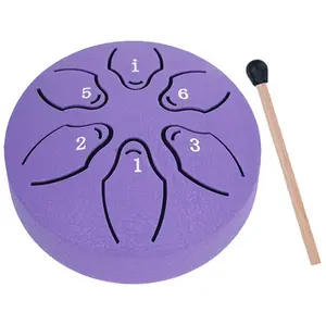 Steel Tongue Drum 3 Inch 6 Notes, Rain Drums for Outside C major, Hang Instrument, Handpan for Kids, Ethereal Hand Pan for Meditation Yoga Musical Education