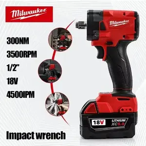 Milwaukee M18 1/2-Inch Impact Wrench & Compact Corded Saw with Laser Guide Multitool Set - Power Tools, Cordless Power Tools for Automobile, Home Appliance Maintenance