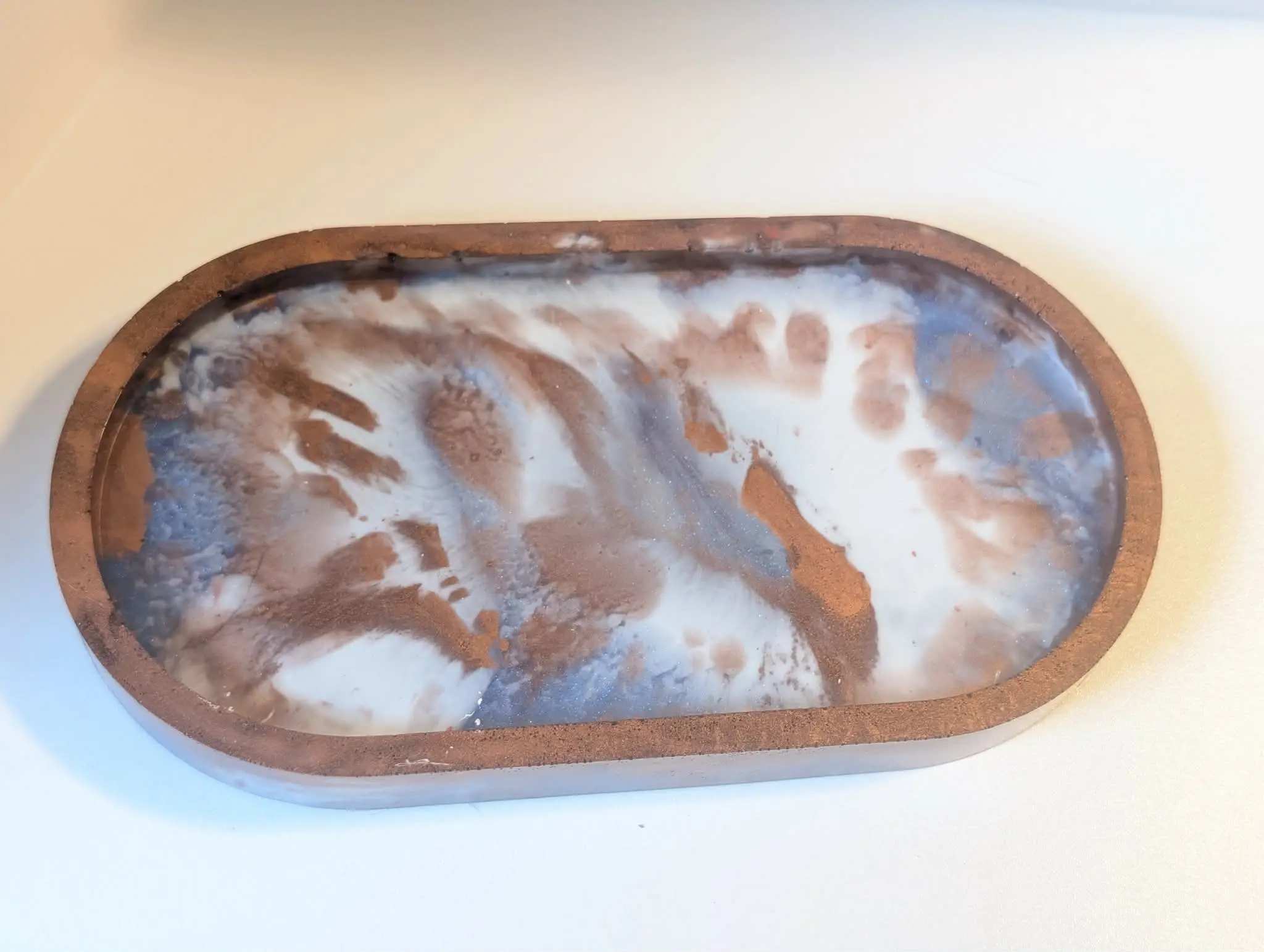 Bronze, White, and Blue Trinket Tray