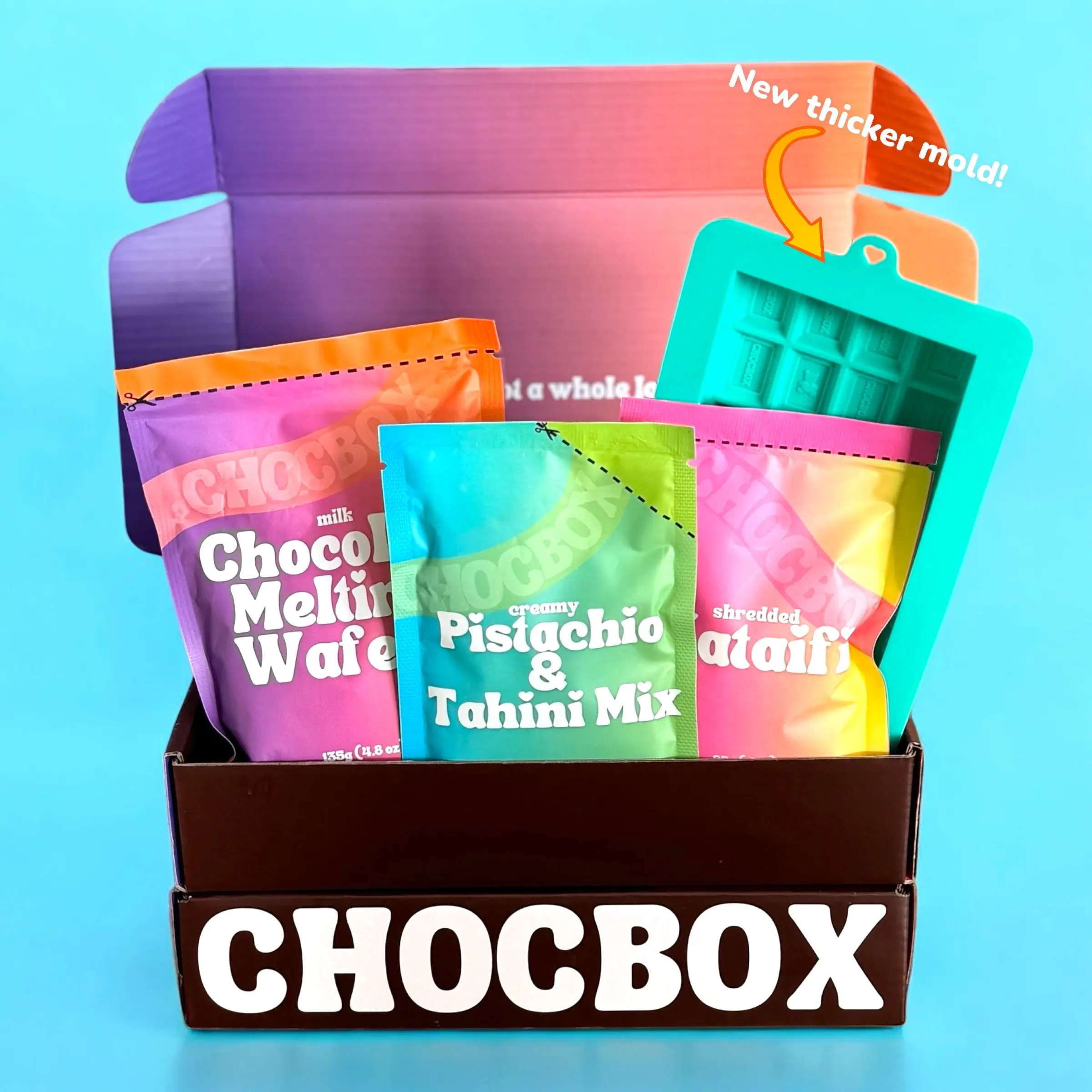 Chocbox Dubai Chocolate Pistachio Knafeh Stuffed Chocolate Bar Kit With Reusable Chocolate Bar Mold