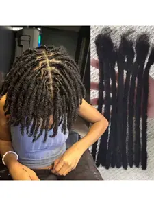 10pcs Permanent Human Hair Dreadlock Extensions - Natural (Can Be Dyed/Bleached), Handmade Voluminous Dreadlocks For Men & Women - Long-Lasting Hairstyle For Everyday & Special Events - Suitable For All Light Beige Tones & Hair Types, Hair Weave