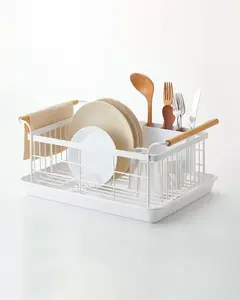 Dish Rack - Steel + Wood Kitchen Organiser