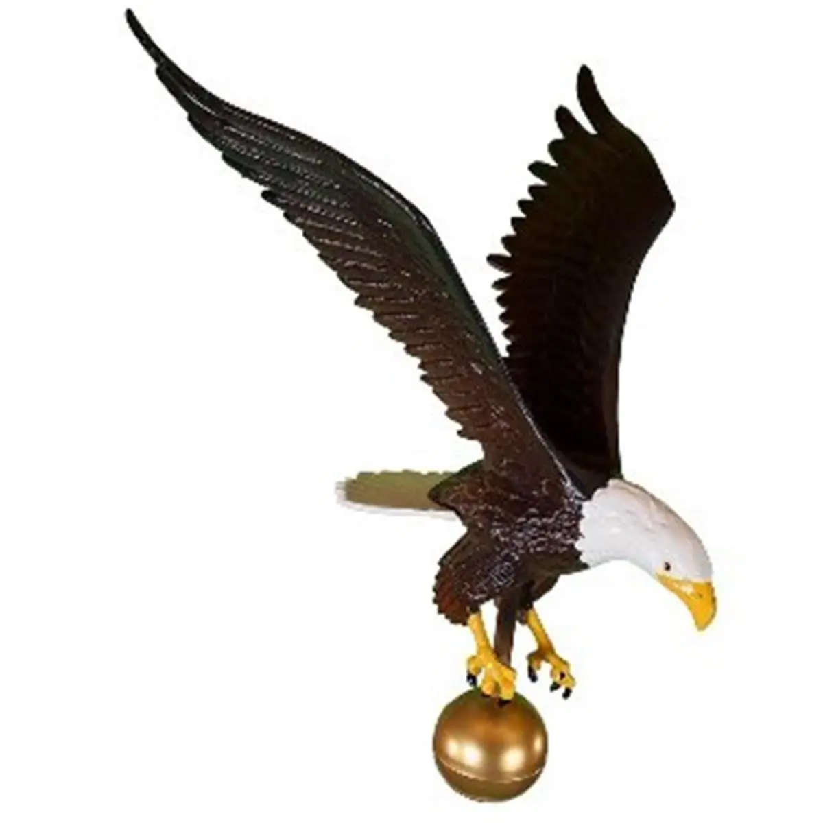212 MAIN Large Eagle-Shape Flagpole Topper, Natural Hand-Painted Cast Aluminum Ornament with 3 in. Globe, 18 in. High for 20-35 ft. Poles, Indoor-Outdoor Home Decor