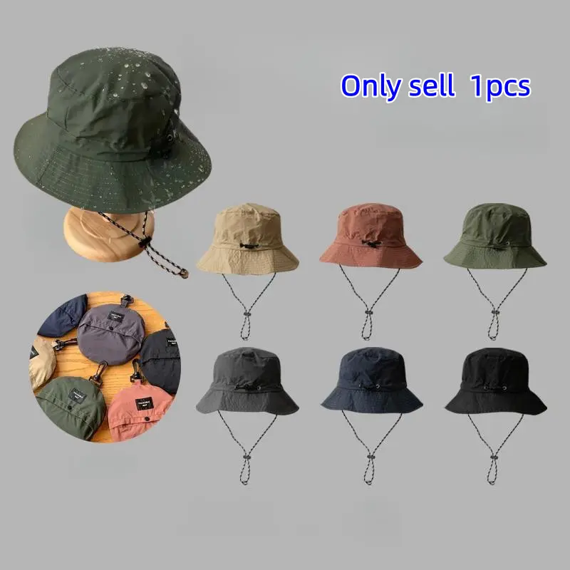 Foldable Portable Outdoor Sun Hat with Backpack Strap, Waterproof Quick-Dry Fishing Cap, Ideal for Camping, Hiking, Fishing, Unisex, Waterproof Bucket Hat