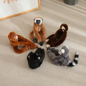 50cm Hanging Long Arm Monkey Plush Toy, Soft Stuffed Animal, Multicolor Squirrel Fox Monkeys, Unisex Desk Chair Ceiling Decoration, Cute Animal Gift