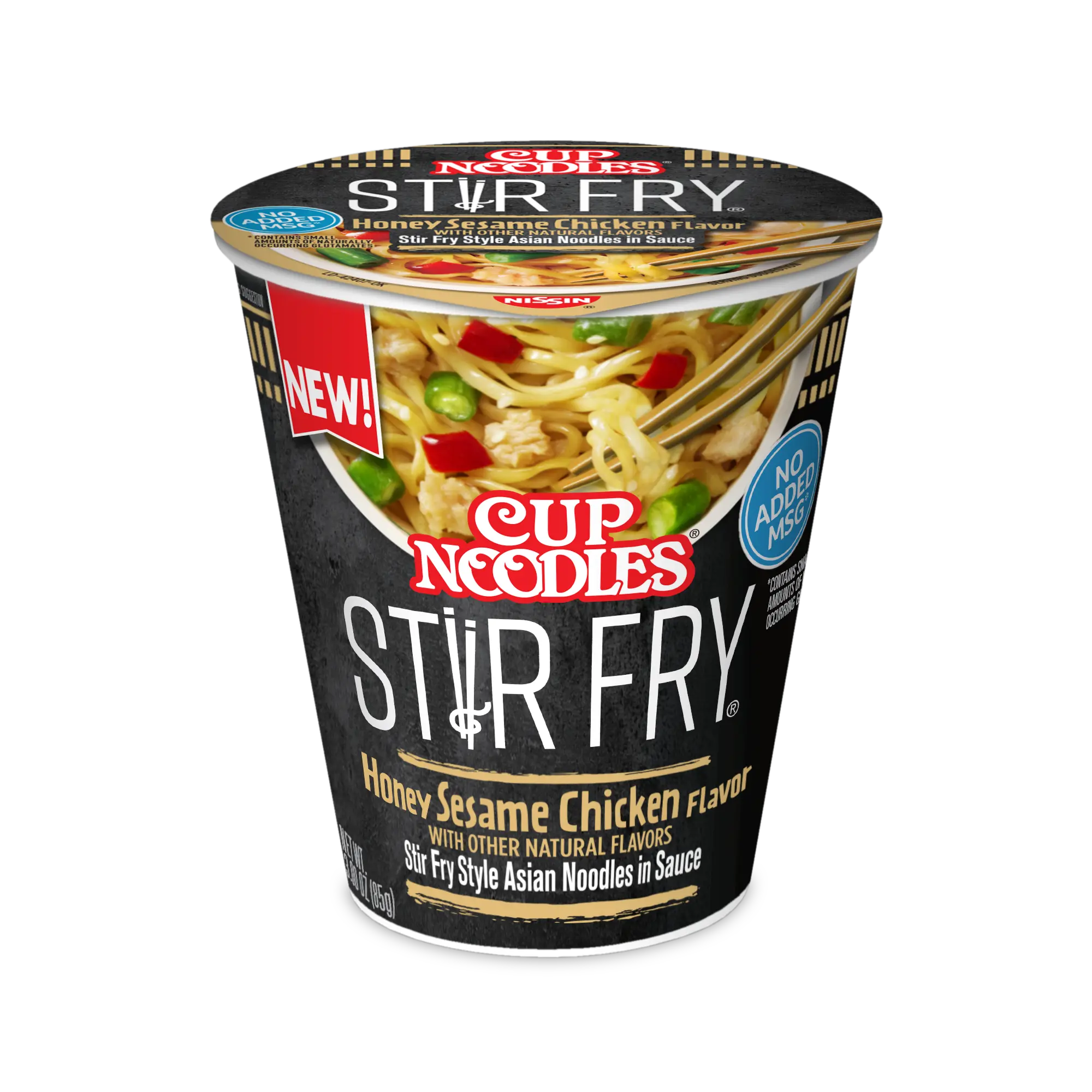 (6 pack) Nissin Foods Cup Noodles Stir Fry Ramen Noodles, Honey Sesame Chicken Flavor, 3.0 oz Cup, Shelf-Stable